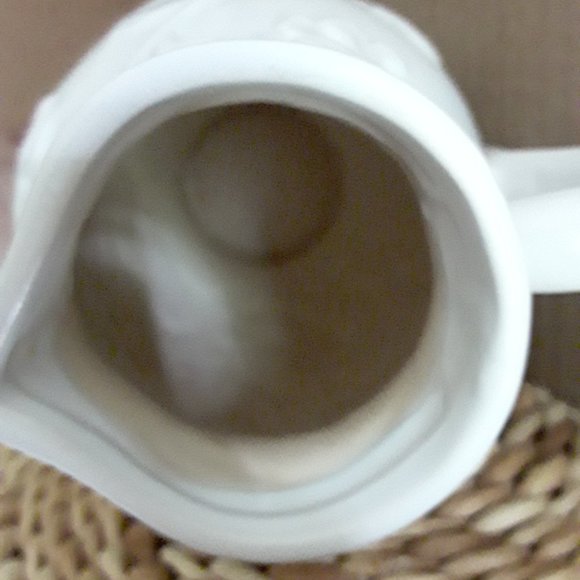 Ceramic Pitcher with Raised Floral Motif - Picture 6 of 7